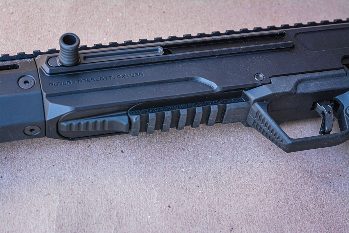 In addition to a top-mounted Picatinny rail, a Picatinny rail is located just forward of the trigger guard.